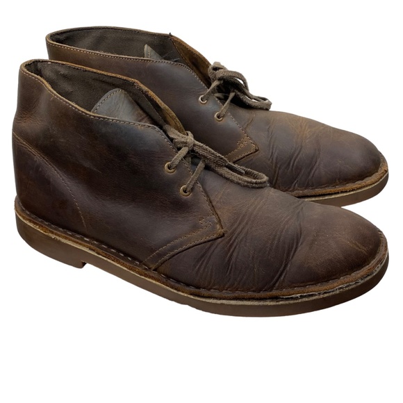 Clarks Bushacre Chukka Desert Boots Mens 11.5 Leather Brown Lace Up Ankle main image 10